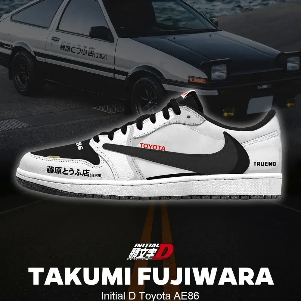 Takumi Fujiwara's AE86 V.2 Initial D Low Top Shoes